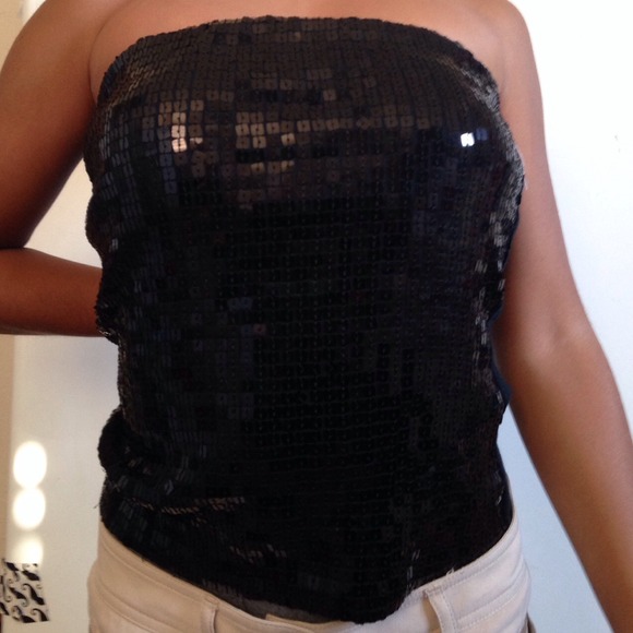 Black sequin tube top
