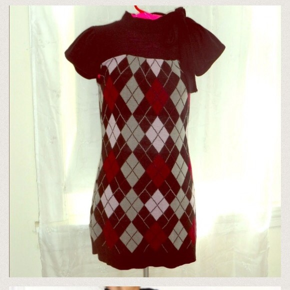 Black purple and pink sweater dress