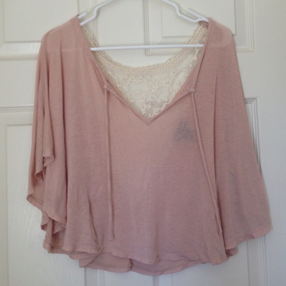 Pink Crochet Back Top