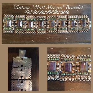 Vintage "Matl Mexico" turquoise/amethyst Bracelet