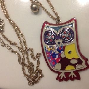 Cute colorful owl necklace