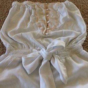 Gold embroidery white romper