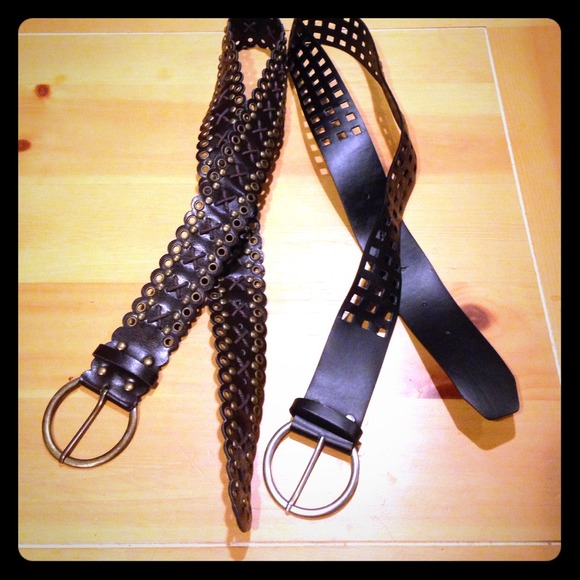 YMIR Jeanswear dark brown belt and black belt.