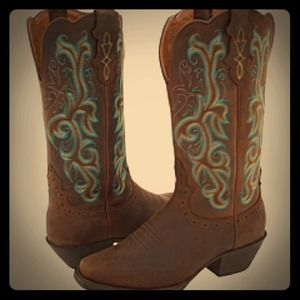 Justin sorrel turquoise boots