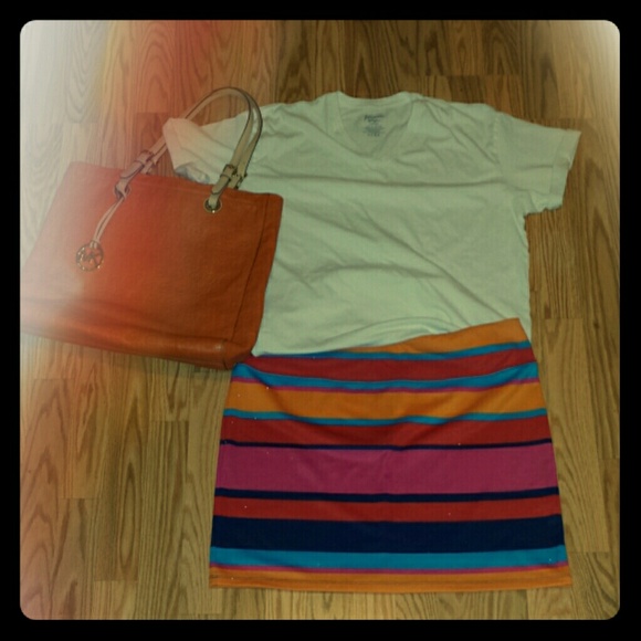 Rainbow Striped Miniskirt