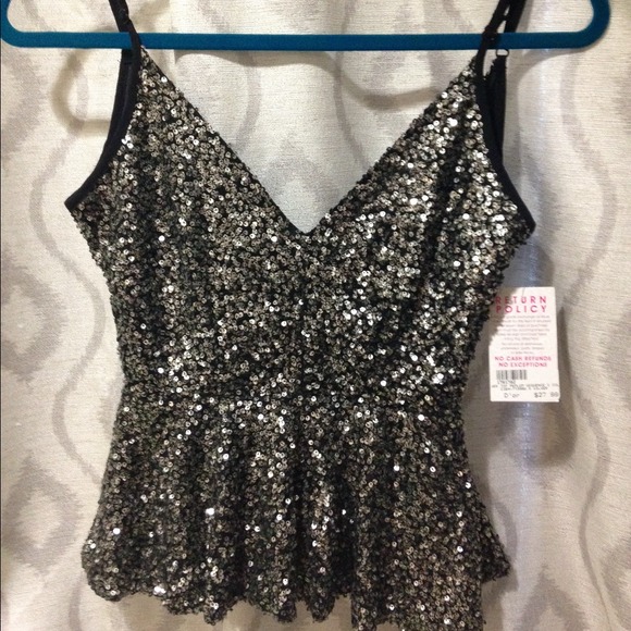 Sequined Peplum Top