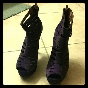 Colin Stuart peep toe boots worn 2xs