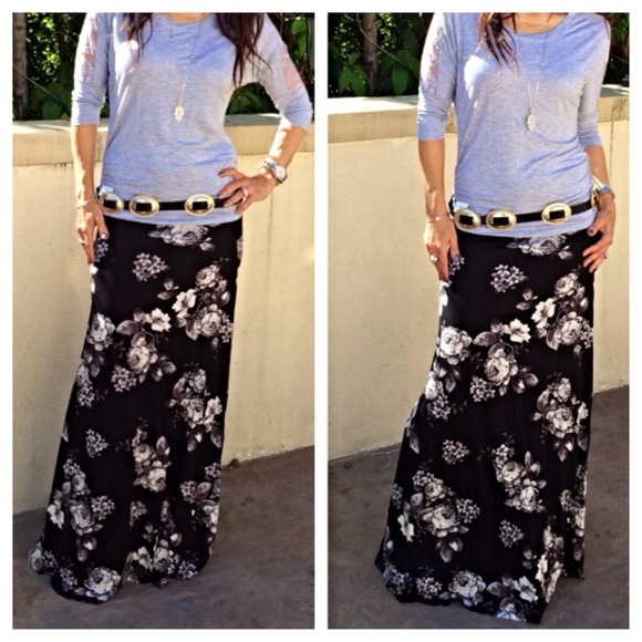Dresses & Skirts - Long flower print maxi skirt ONE DAY SALE