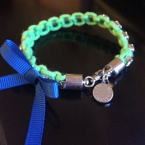 Lime green and navy bracelet