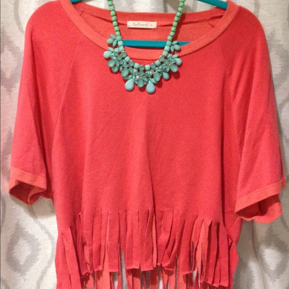 Fringe bottom sweater top