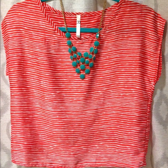 HP - Rumors orange and white striped top