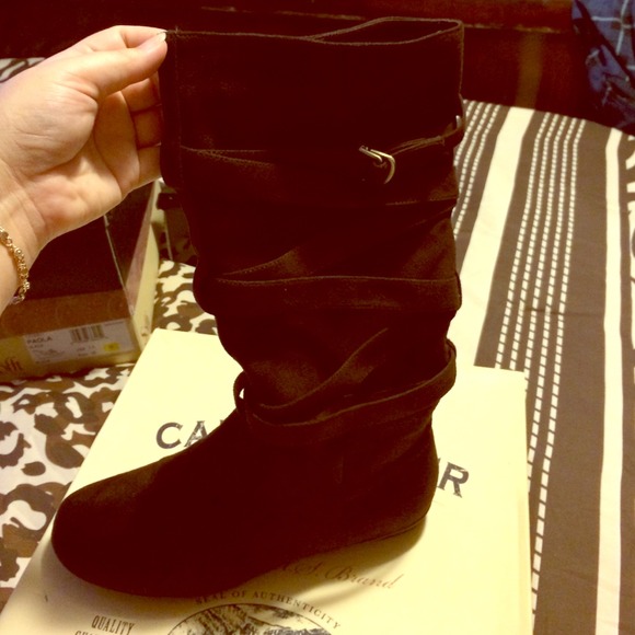brown suede boots