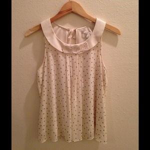 Polka dot/embellished sleeveless top