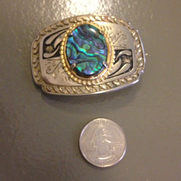 Vintage abalone belt buckle