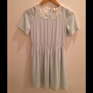 Mint Lace Peter Pan Collar Dress