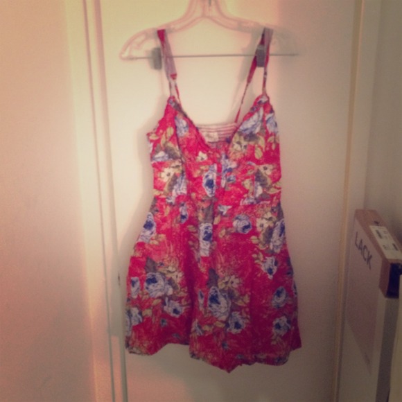 Red floral dress