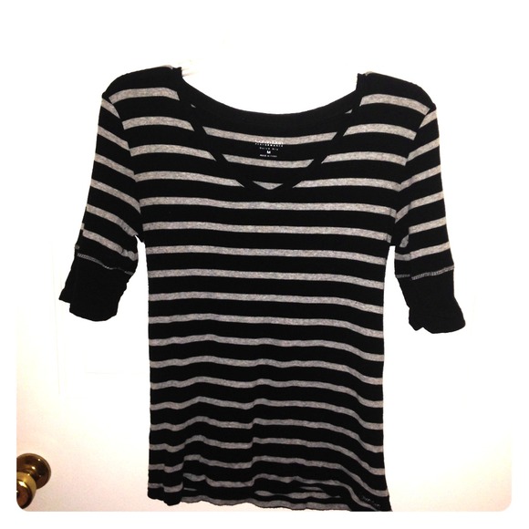 Black with Gray Stripes Calvin Klein Short Sleeve
