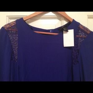 Blue lace detail dress