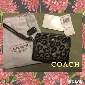 Coach leopard wristlet