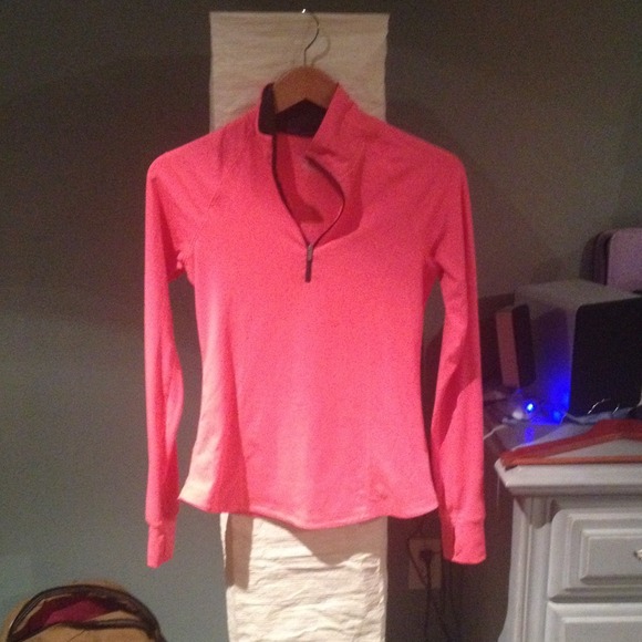 Neon pink old navy zip up athletic shirt