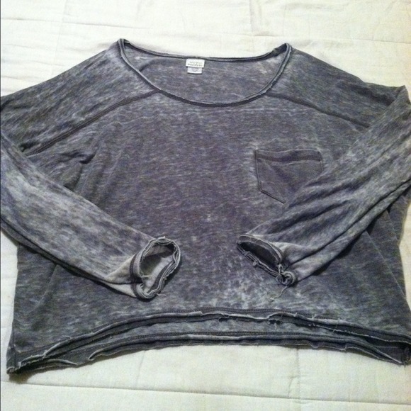 Urban Outfitters Tops - Grey Slouchy Burnout Long Sleeve Top