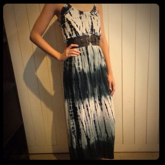 handmade Dresses & Skirts - Hold!sale! Cloud 9: grey/black tie dye jersey maxi