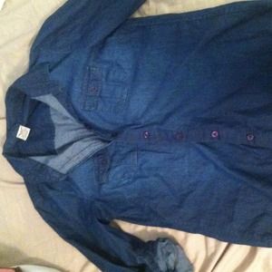 Dark blue cotton button down