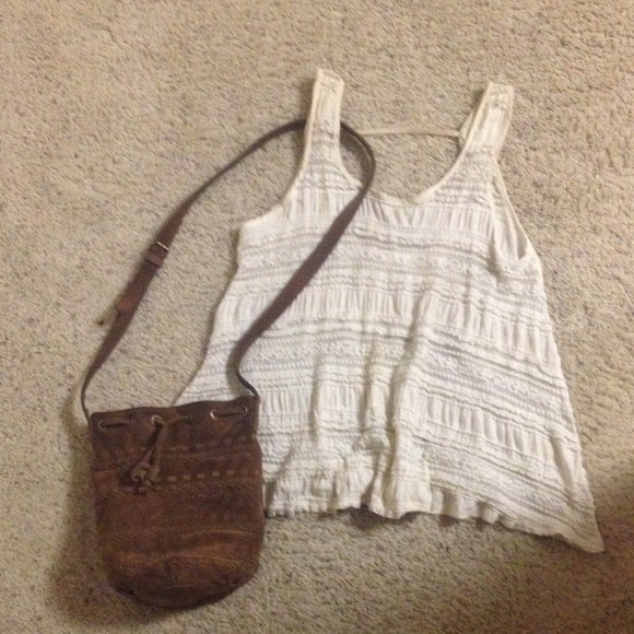 Urban Outfitters Pretty Flowy White Beachy Tank