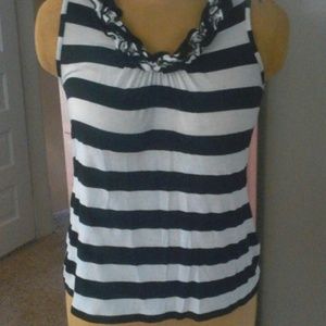 Ruffled neck tank