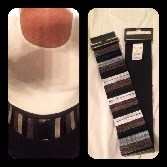 Black & silver waist belt