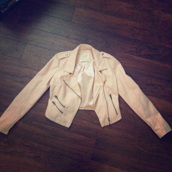 Faux leather jacket with front zipper