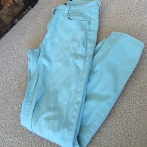 Teal skinny jeans