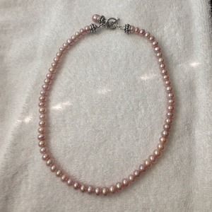 16in HONORA pink pearl w sterling silver toggle🌷