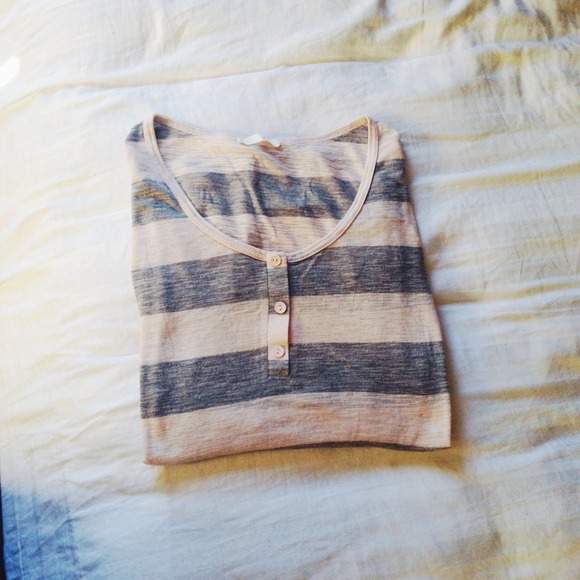 Henley striped long sleeve