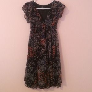 Floral printed silk dress by H&M