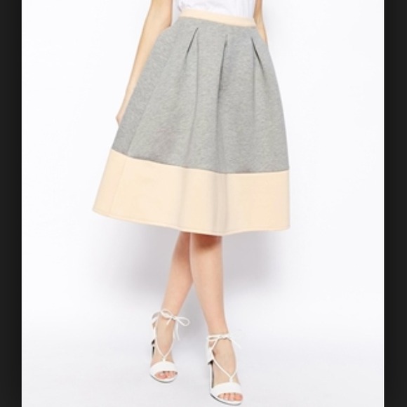 ASOS Bonded Sweat midi skirt w/contrast! - Picture 2 of 4