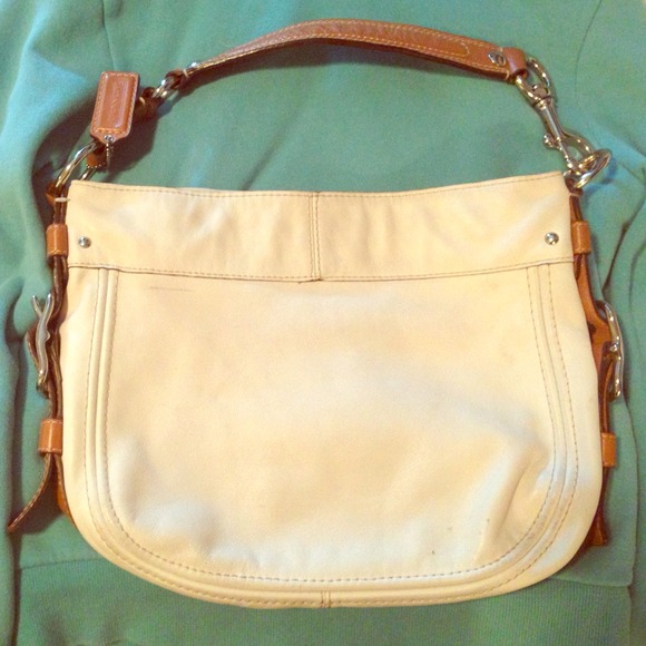 Reduced!!! White leather coach purse
