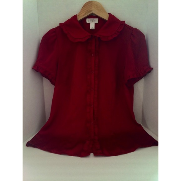 Ann Taylor LOFT Ruffle detail blouse