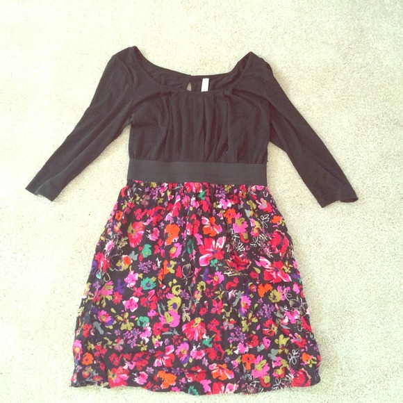 Fall black and floral dress