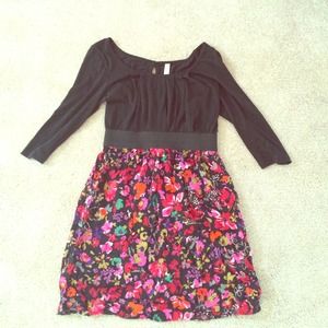 Fall black and floral dress