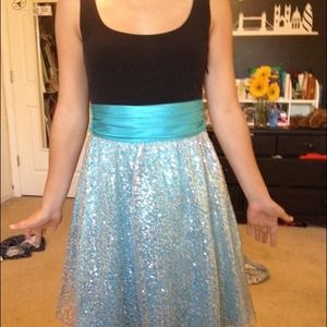 blue sequin formal dress