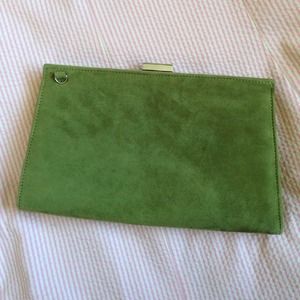 ✂️price cut✂️VANELI. Green suede clutch.