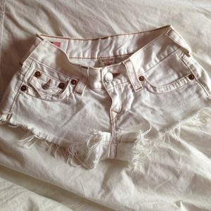 SOLD True Religion White Joey Short