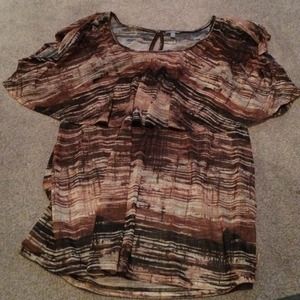 Shades of brown lines shirt