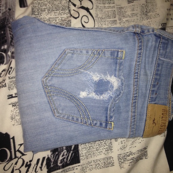 Hollister straight leg ripped jeans