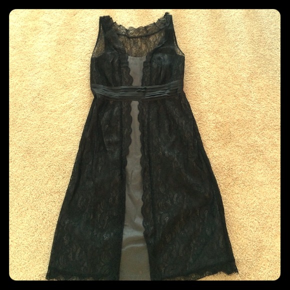 Anthropologie Black Lace cocktail dress