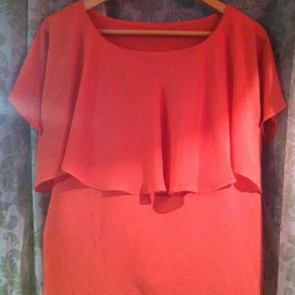 Coral dressy spring top
