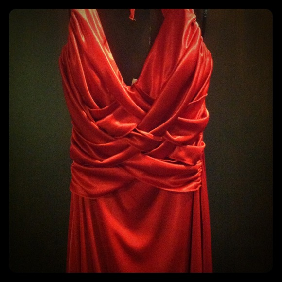 Red Dillard's prom dress