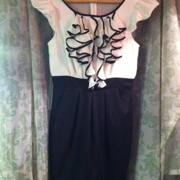 Black and cream, retro style dress
