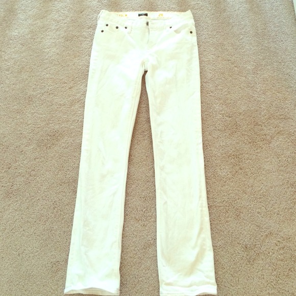 Jcrew matchstick white denim jeans